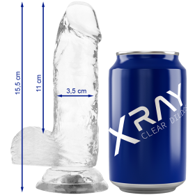 Xray Clear Dildo Realista Transparente 15.5Cm X 3.5Cm:: Envío discreto en tusexshopgay.com