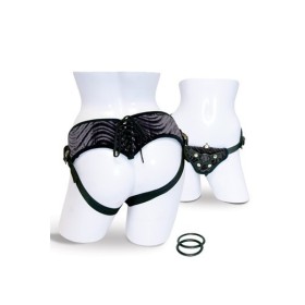 Vibrating Corsette Strap-On Black :: compra online en tusexshopgay.com