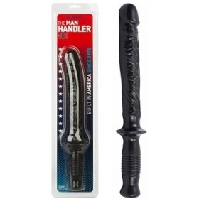 (39 x 4.5 cm) Manhandler: Pene gigante con empuñadura (Negro)
