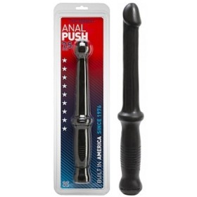 Consolador realístico gigante con empuñadura Anal Push 30.5 cm Negro