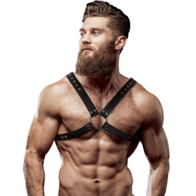 FETISH SUBMISSIVE ATTITUDE - ARNÉS ECOPIEL PECHO CRUZADO HOMBRE:: Discreción en tusexshopgay.com