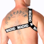 MACHO - ARNÉS ROMANO BLANCO L/XL:: Discreción en tusexshopgay.com