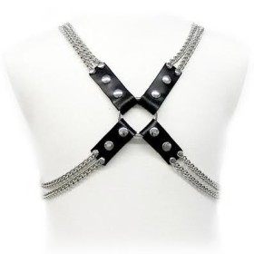 LEATHER BODY - CHAIN HARNESS:: Discreción en tusexshopgay.com