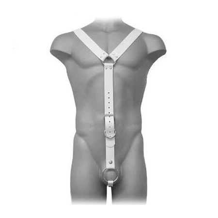 LEATHER BODY - HARNESS MEN BLANCO:: Discreción en tusexshopgay.com