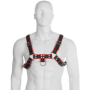 LEATHER BODY - CHAIN HARNESS III BLACK / RED:: Discreción en tusexshopgay.com