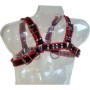 LEATHER BODY - CHAIN HARNESS III BLACK / RED:: Discreción en tusexshopgay.com