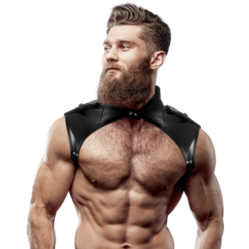 FETISH SUBMISSIVE ATTITUDE - ARNÉS BRIGADE AJUSTABLE ECOPIEL CUELLO HOMBRE:: Discreción en tusexshopgay.com
