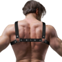 FETISH SUBMISSIVE ATTITUDE - ARNÉS BULLDOG AJUSTABLE ECOPIEL PECHO CRUZADO HOMBRE:: Discreción en tusexshopgay.com