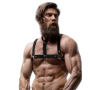 FETISH SUBMISSIVE ATTITUDE - ARNÉS AJUSTABLE ECOPIEL PECHO CON COLLAR HOMBRE:: Discreción en tusexshopgay.com