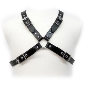 LEATHER BODY - BLACK BUCKLE HARNESS FOR MEN:: Discreción en tusexshopgay.com
