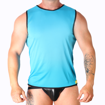MACHO - CAMISETA AZUL L/XL:: Discreción en tusexshopgay.com