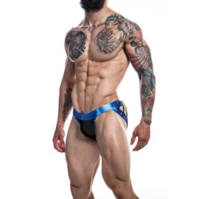 CUT4MEN - JOCKSTRAP DESIRE CUERO AZUL XL:: Discreción en tusexshopgay.com