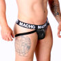 MACHO - MX25NC JOCK CUERO NEGRO L:: Discreción en tusexshopgay.com