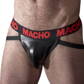 MACHO - MX25RC JOCK CUERO ROJO XL:: Discreción en tusexshopgay.com