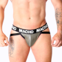MACHO - MX27GR JOCK CUERO GRIS BEIGE L:: Discreción en tusexshopgay.com