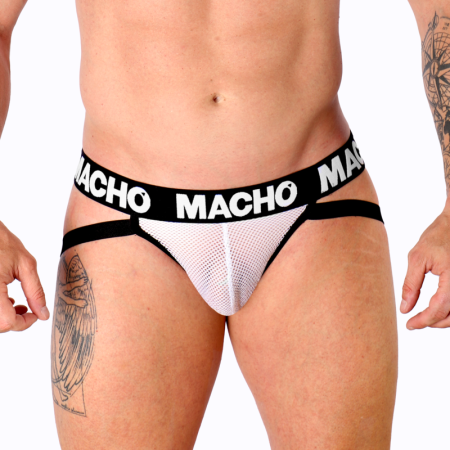MACHO - MX26X1 JOCK REJILLA BLANCO L:: Discreción en tusexshopgay.com
