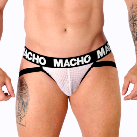 MACHO - MX26X1 JOCK REJILLA BLANCO XL:: Discreción en tusexshopgay.com