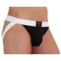 BURN - 004 JOCK BRILLANTE NEGRO / BLANCO XL:: Discreción en tusexshopgay.com