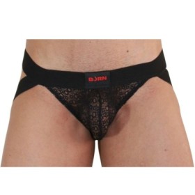 BURN - 005 JOCK LENCERO NEGRO S:: Discreción en tusexshopgay.com