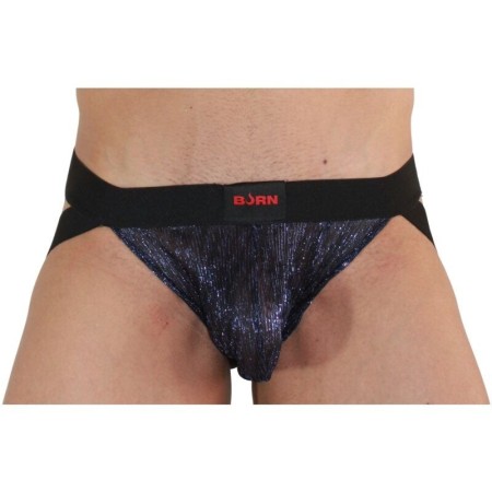 BURN - 006 JOCK BRILLANTE AZUL / NEGRO XL:: Discreción en tusexshopgay.com