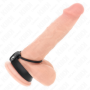 KINK - ANILLO PENE SILICONA 3.8 CM Y DIVISOR DE BOLAS CUERO 22 X 1.5 CM:: Discreción en tusexshopgay.com