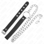 KINK - ANILLO PENE CUERO CON CORREA 21.5 X 2 CM Y CADENA METAL 60 CM:: Discreción en tusexshopgay.com