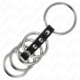 KINK - 5 ANILLOS PENE 3.7 CM A 5 CM METAL CONECTADOS POR CUERO:: Discreción en tusexshopgay.com